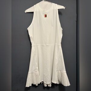 Nike White Sleeveless Tennis Dress with Pleated hem CUTE!! NWT